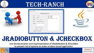 How to create JRadioButton & JCheckBox in Java Swing GUI API | SWING GUI API | @TechRanch