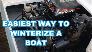 Fast/Free Way To Winterize Your BOAT Mercrusier OMC I/O " The Lazy Way"