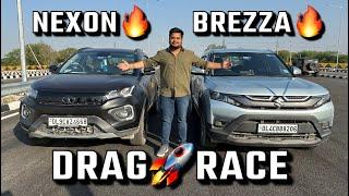 Brezza 2023 vs nexon DRAG RACE! Which is faster in a drag? #suzuki #brezza2023 #tata #nexon #race