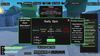SPIN 500K GEM IN TITLE (500 spin) in a one piece game (aopg) Roblox