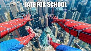 SPIDER-MAN LATE FOR SCHOOL! (Epic Parkour POV)