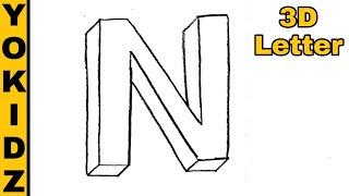 3d letter M | 3D Letter Drawing | 3D Letter Drawing N