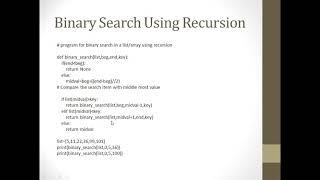 Binary Search using Recursion-Python