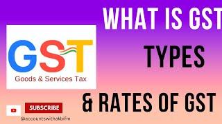 GST,What is GST? GST In Brief, Types of GST ,Rates of GST