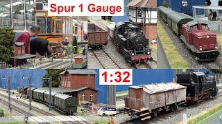 Gauge 1 Segment System 39 m in 1:32 on MVG Museum exhibition 3/2024 - BR 92.64, 80 024, 56 305, ...