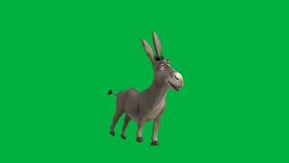 Shrek's Donkey Rocking & Undulating in Front of a Green Screen