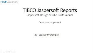 024 | BI - Jaspersoft Reports | Crosstab component in Jaspersoft Design Studio