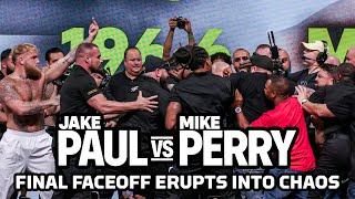 Jake Paul vs. Mike Perry Final Faceoff Erupts Into Near Brawl | Paul vs. Perry