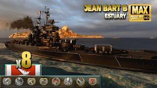 Battleship "Jean Bart B" hard pushing - World of Warships