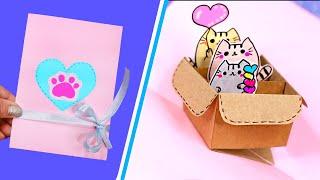 DIY Милая 3Д Открытка с Котиками в коробочке  Открытка для мамы с Пушином