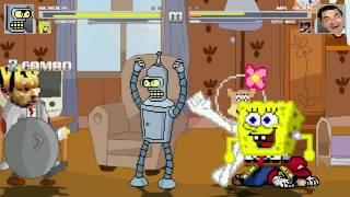 AN Mugen Request #677: Bender & Spongebob VS Mr. Bean & Super Mario