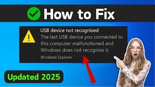 Fix USB Device Not Recognized in Windows 11 /10/8/7 | Solve usb device not recognized (5 Methods)