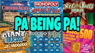 MONOPOLY & AND MORE PA LOTTERY SCRATCH OFF TICKETS #scratchers #lottery