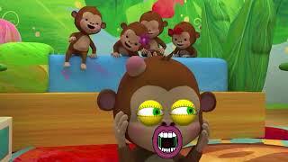 CoComelon In Five Little Monkeys Jumping On The Bed Shake With Laughter Version