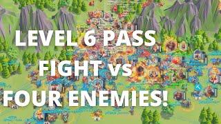 Level 6 Pass FIGHT Against Four Enemies! Rise of Kingdoms KvK