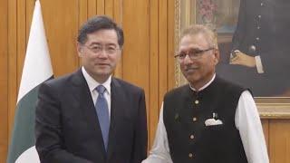 Pakistani President Arif Alvi meets Chinese FM Qin Gang in Islamabad