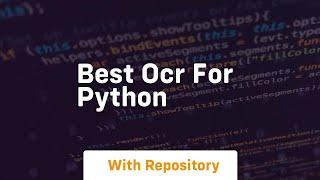 best ocr for python