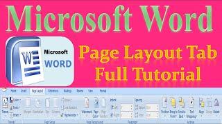Microsoft word  Page Layout Tab  की जानकारी, M S Word Page Layout Tab Full Tutorial