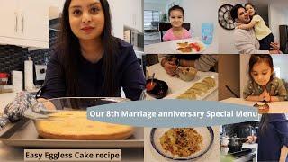 Our 8th Marriage Anniversary | What i cook for breakfast, lunch & Dinner | Easy Momo Recipe