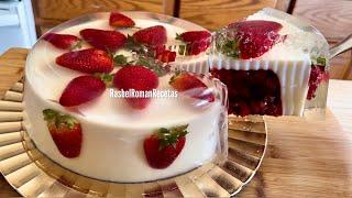 Gelatina rellena con fresas encapsuladas-sobremesa facil