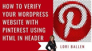 How To Verify Pinterest on WordPress Using Add HTML Tag