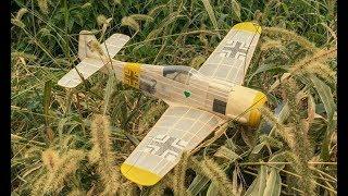 25" Rubber-Powered Focke Wulf 190 Trim Flight - Wawa 10.6.19