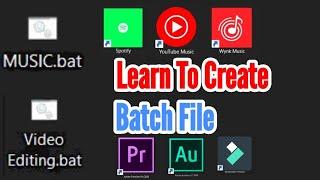 Open Multiple Files & Software In 1 Click By .Bat Extension || Create Music & Video Editing Bat File