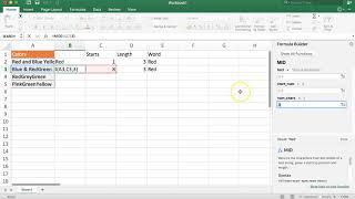 How to use mid function dynamically in Excel 2018