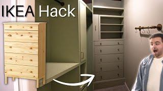 EXTREME Closet Makeover (Part 2) | IKEA Hack | Tarva Dresser | Building my dream Walk In Closet