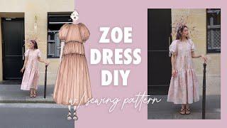 Puff Sleeve Drop Waist Dress DIY | How to sew a dress - sewing tutorial x @thehouseoftextiles