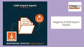 Magento 2 CMS Import Export by MageAnts