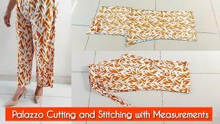 Palazzo Cutting and Stitching Tips with Measurements | Culottes Pant Cutting and Stitching