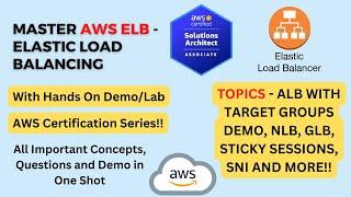 Master AWS ELB - ALB, NLB, GLB, Target Groups, Sticky Sessions, SNI | Hands On Demo |AWS SAA | #aws