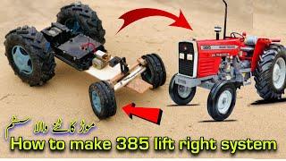 How to make mini 385 lift right system  how to make mini tractor