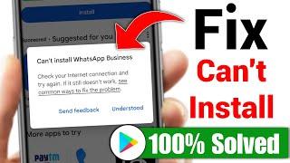How To Solve Can't Install App Problem On Play store | Can't install app problem solve | 2024