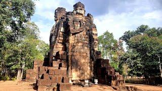 Cambodia-Driving From Siem Reap To Preah Khan Kampong Svay Ruins Temple, Countryside,TravelVlog