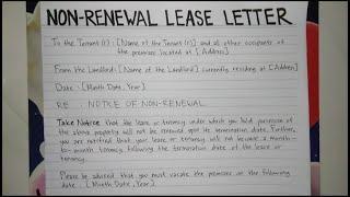 How To Write A Non Renewal Lease Letter Step by Step Guide | Writing Practices