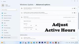 How to adjust active hours in Windows 11 | Windows Update