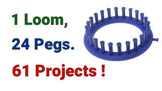 What Can I Make on a 24 Peg Round / Circular Knitting Loom ? Here are 61 Project Patterns