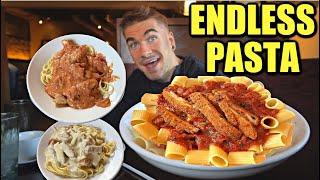 Olive Garden's "ENDLESS PASTA" EATING CHALLENGE | Famous NEVER-ENDING PASTA BOWL vs PRO EATER