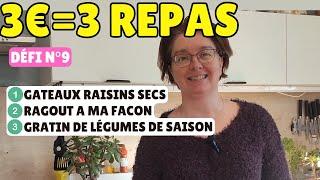 nouvelle vidéo : MANGER POUR 3 € PAR JOUR | 3 recettes économiques et faciles à faire 