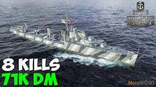 World of WarShips | Icarus | 8 KILLS | 71K Damage - Replay Gameplay 4K 60 fps