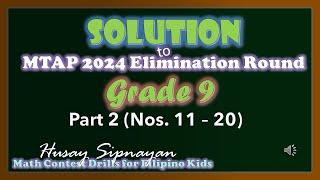 Solution to 2024 MTAP Elimination Round Grade 9 | MTAP Review | Part 2
