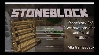 StoneBlock Ep5 We have obsidian and floral fertilizer