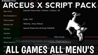 Arceus X Script Pack All Roblox Games with All Menu Latest Version (Roblox) Mobile & PC