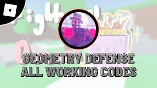 all working codes in Geometry Defense roblox