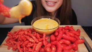 ASMR FLAMIN HOT CHEETOS WITH CHEESE *NO TALKING* CHIPS MUKBANG