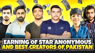 Earnings Of Star Anonymous and Top Pubg Youtubers Of Pakistan