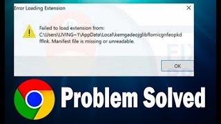 Failed to load extension from manifest file is missing or unreadable