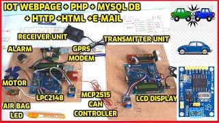 IoT-based Collision Avoidance System to Prevent Vehicle Accident using CAN Protocol | ARM7 LPC2148